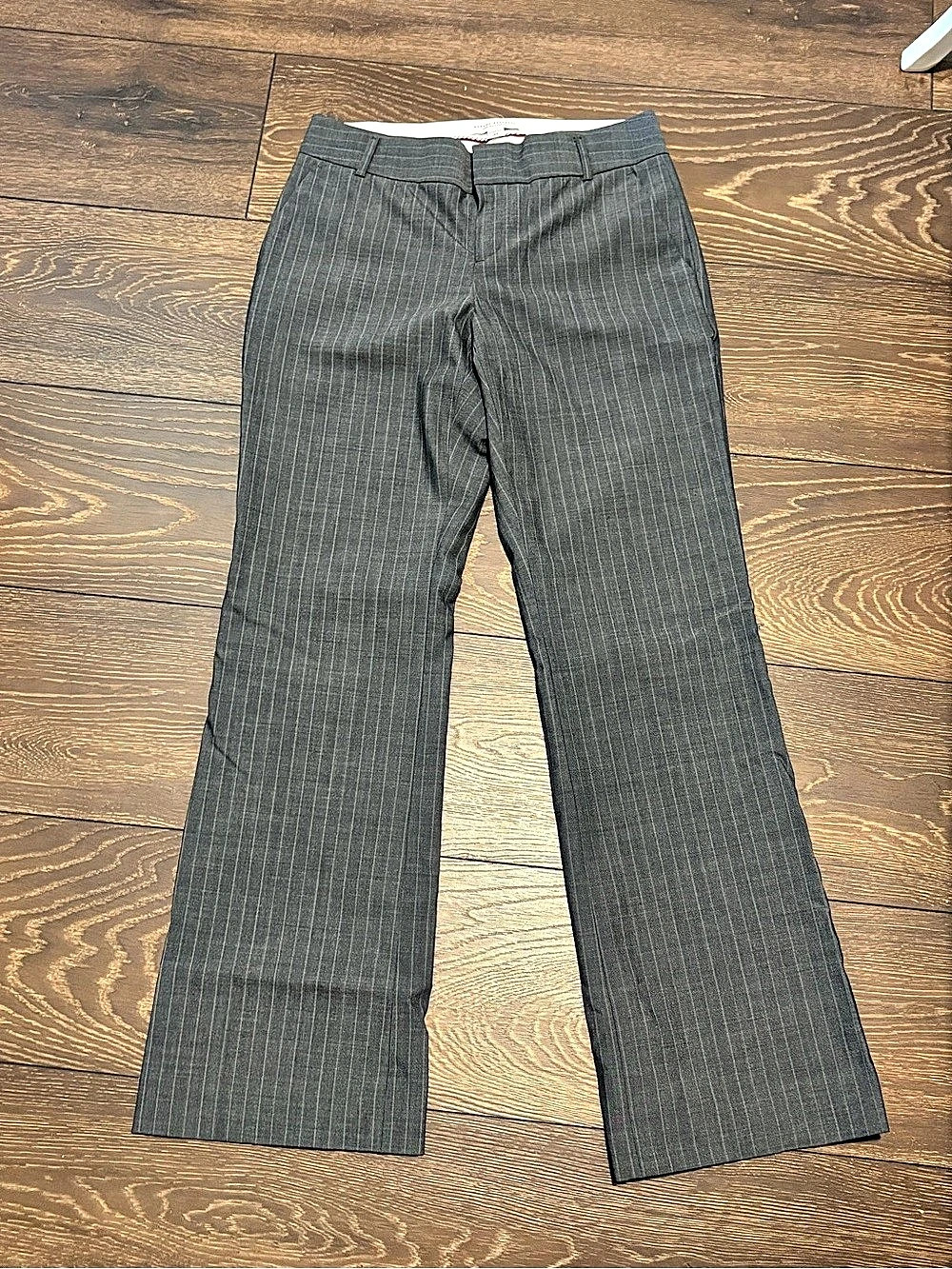 Banana Republic The Martin Fit Pinstripe Flare Pants Gray Size 2S